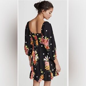 FARM Rio | Nanaju | Floral Polka Dot Mini Dress | Black | Small
